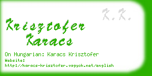 krisztofer karacs business card